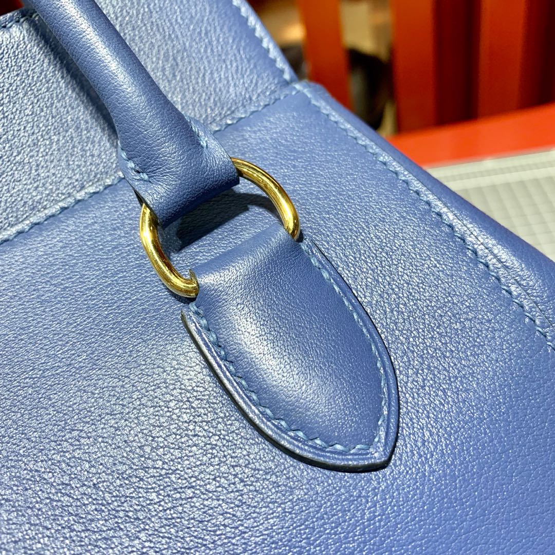爱马仕女包批发 Hermes Toolbox20CM 明蓝色顶级Swift牛皮牛奶盒子包
