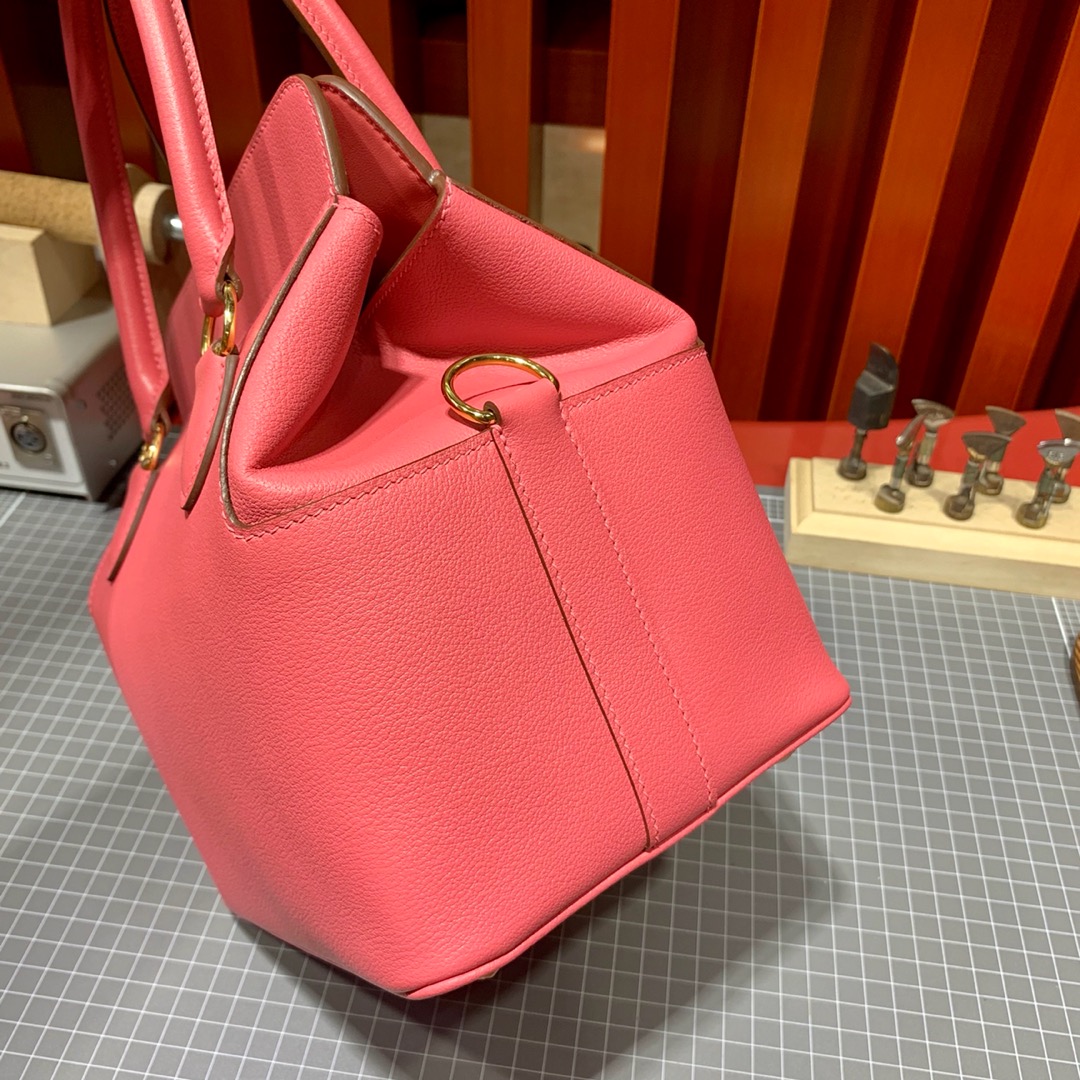 爱马仕Toolbox包包20CM Hermes唇膏粉法国Evercolor牛皮盒子包手提包
