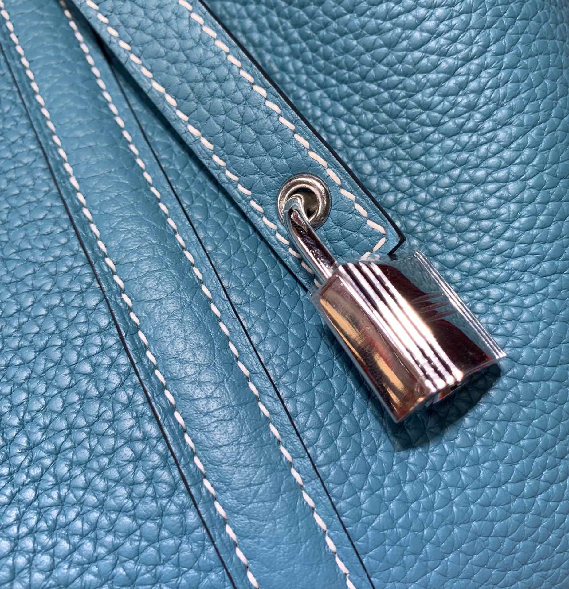 爱马仕经典女包 Hermes Picotin Lock22CM 牛仔蓝Togo皮菜篮子包手提包