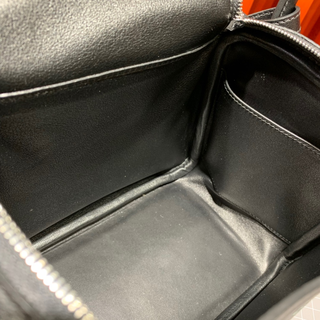 爱马仕Mini Lindy包包20cm Hermes原厂Swift牛皮迷你琳迪包 89黑色 金银扣