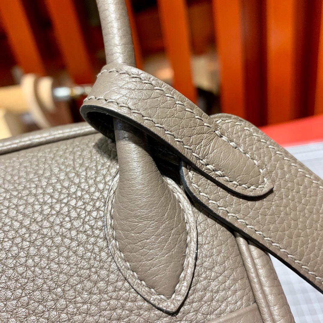 爱马仕迷你琳迪包 Hermes Mini Lindy20CM 8F锡器灰TC牛皮 金扣/银扣