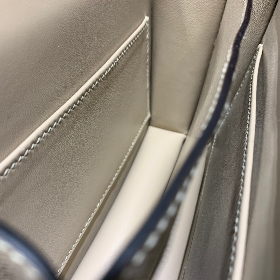 现货 Hermes Constance19CM 爱马仕斑鸠灰Epsom皮空姐包 银扣