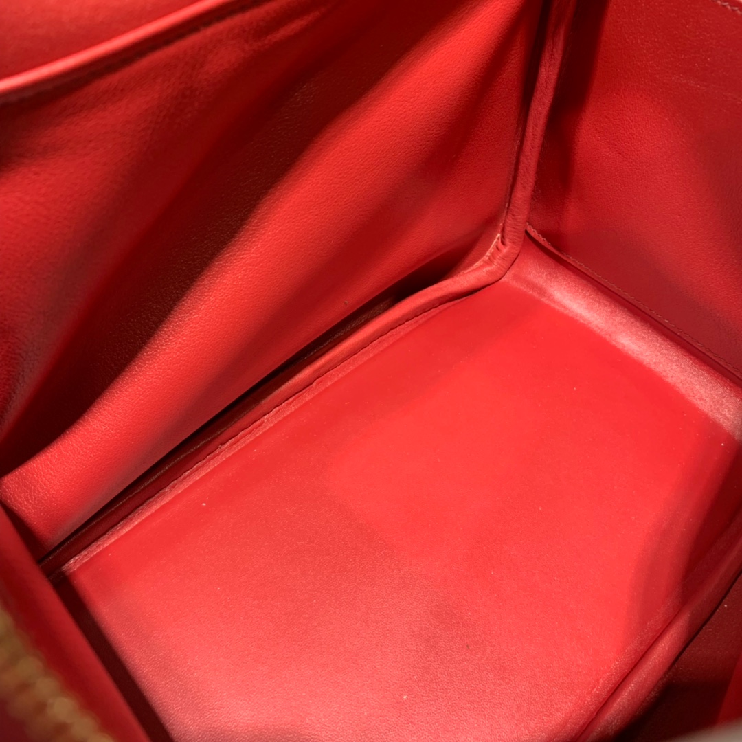 Hermes Lindy26CM 爱马仕宝石红Swift皮琳迪包手提单肩女包 金扣