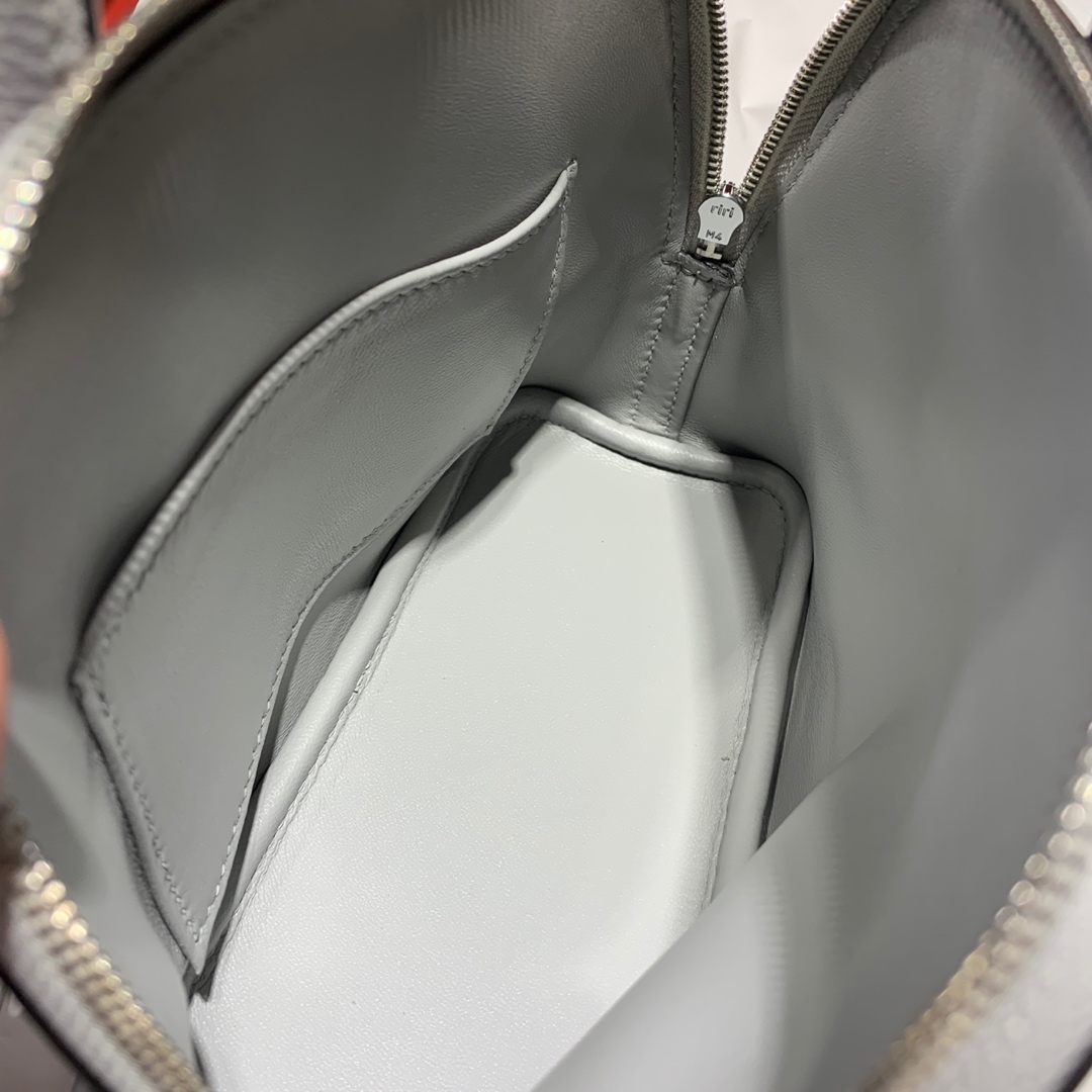 现货 Hermes Mini Bolide18CM 爱马仕冰川灰法国Evercolor皮迷你保龄球包
