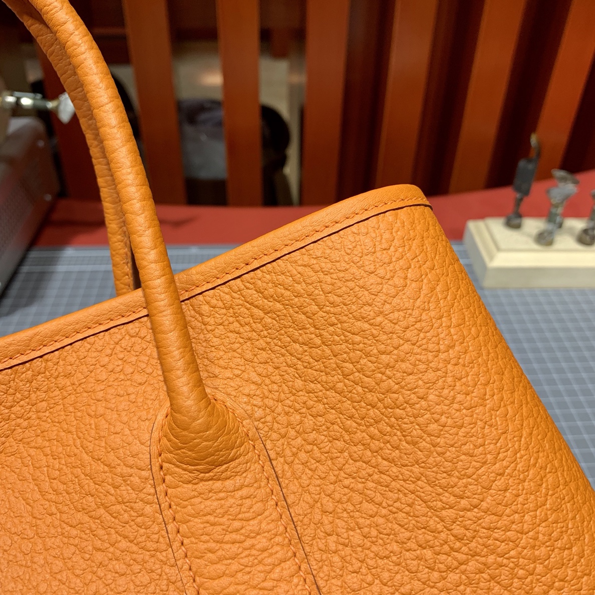 Hermes Garden Party30CM 爱马仕Negonda皮花园包 93橙色 银扣