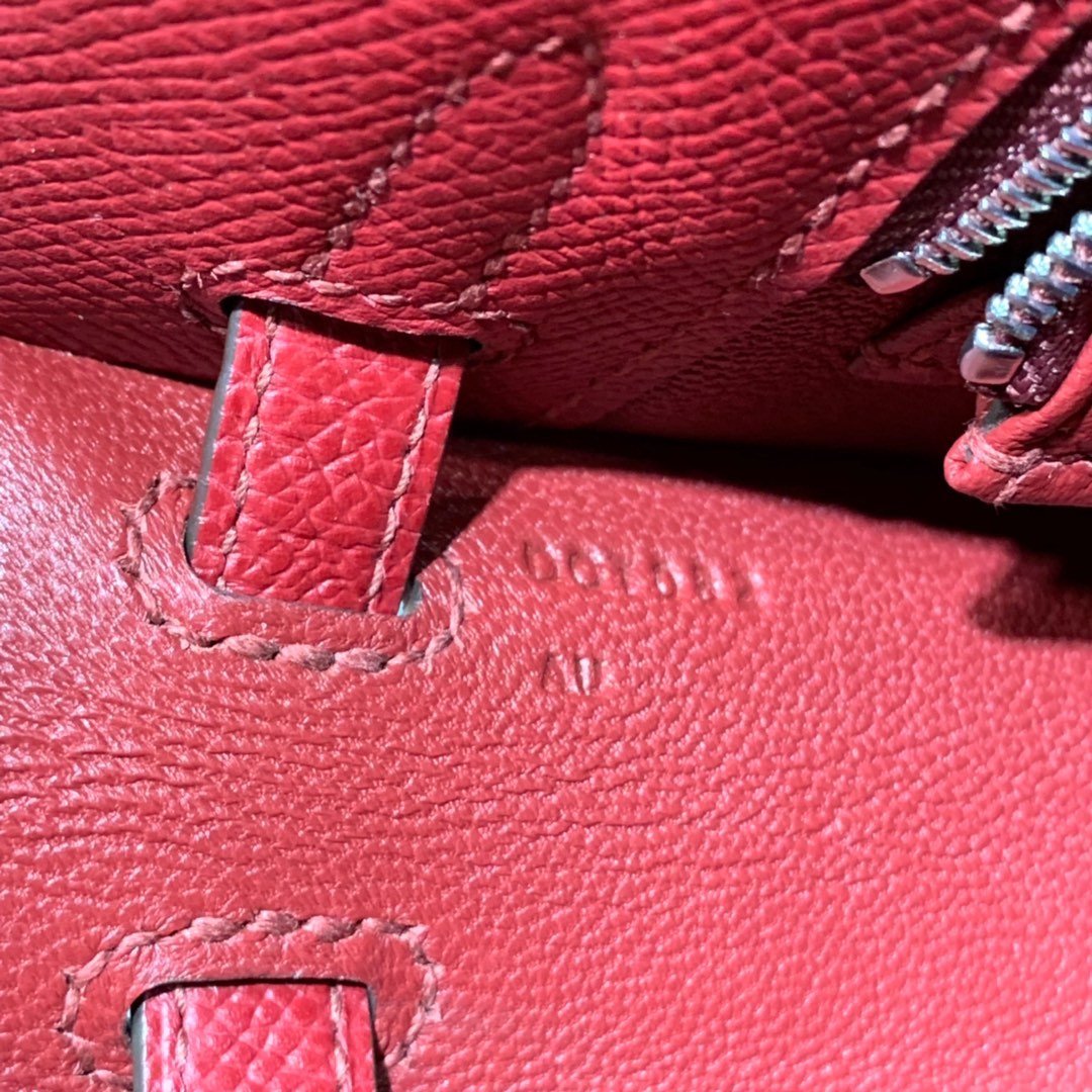 爱马仕Kelly女包 Hermes凯莉包Kelly25CM B5宝石红Epsom皮 金银扣