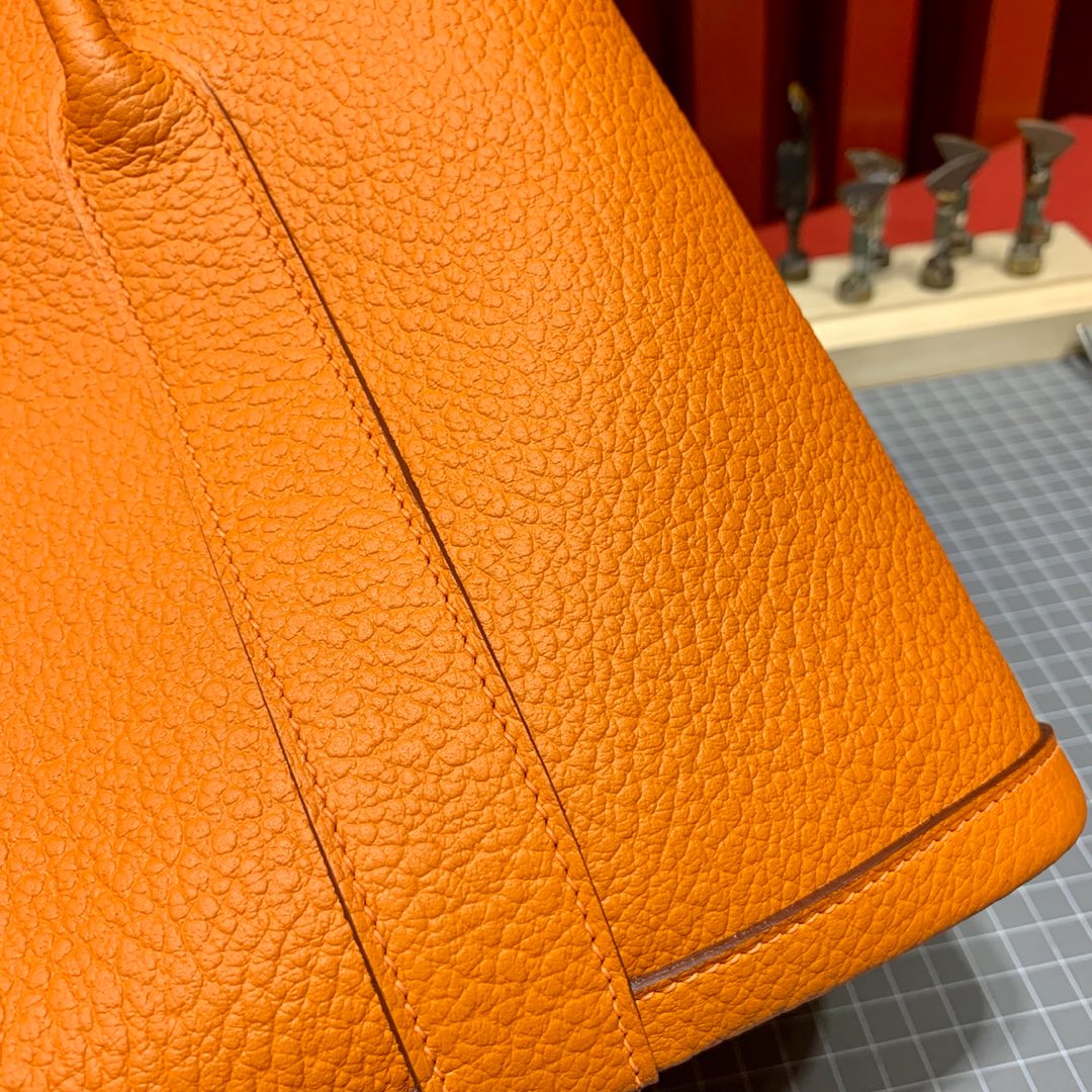 Hermes Garden Party30CM 爱马仕Negonda皮花园包 93橙色 银扣
