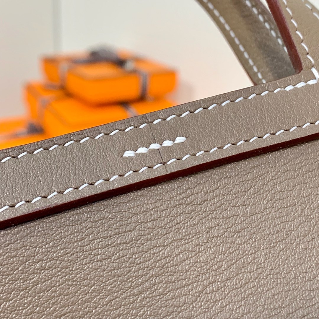 现货 爱马仕包包价格 Hermes mini Halzan22CM 大象灰Swift牛皮 银扣