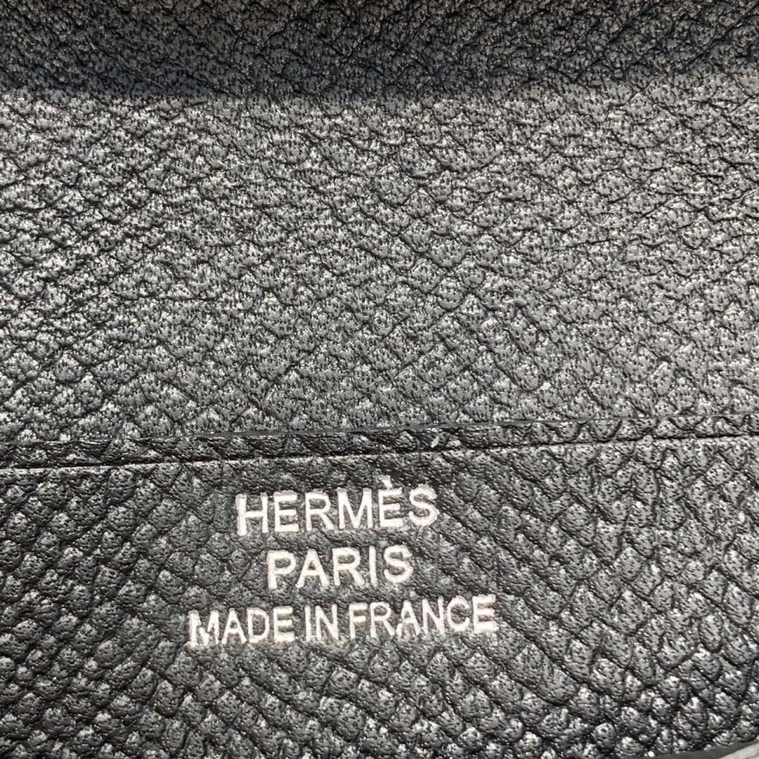 爱马仕钱包价格 Hermes89黑色epsom皮Bearn短款钱夹卡包 银扣