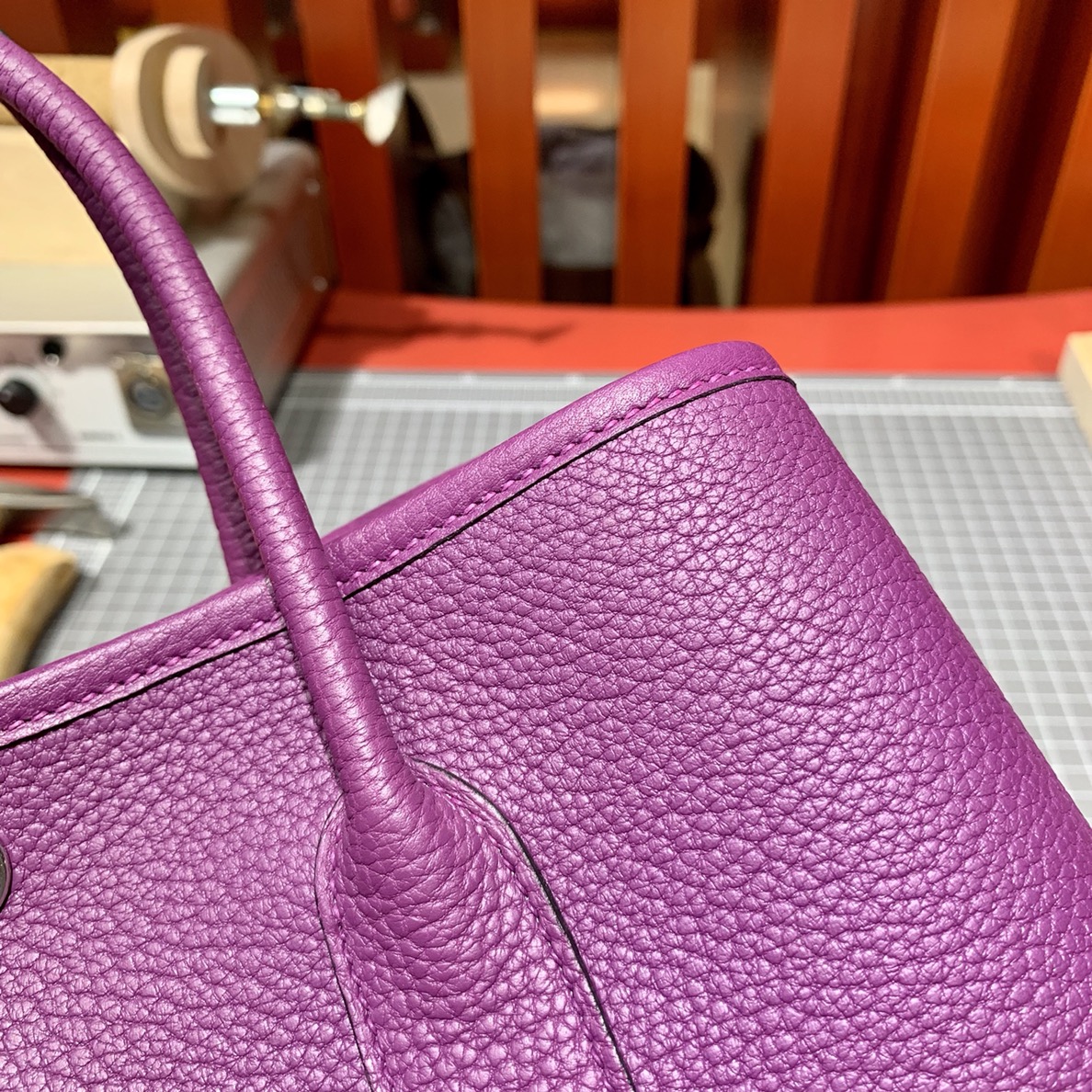 Hermes Garden Party30cm 爱马仕P9海葵紫Negonda皮花园包女款手提包