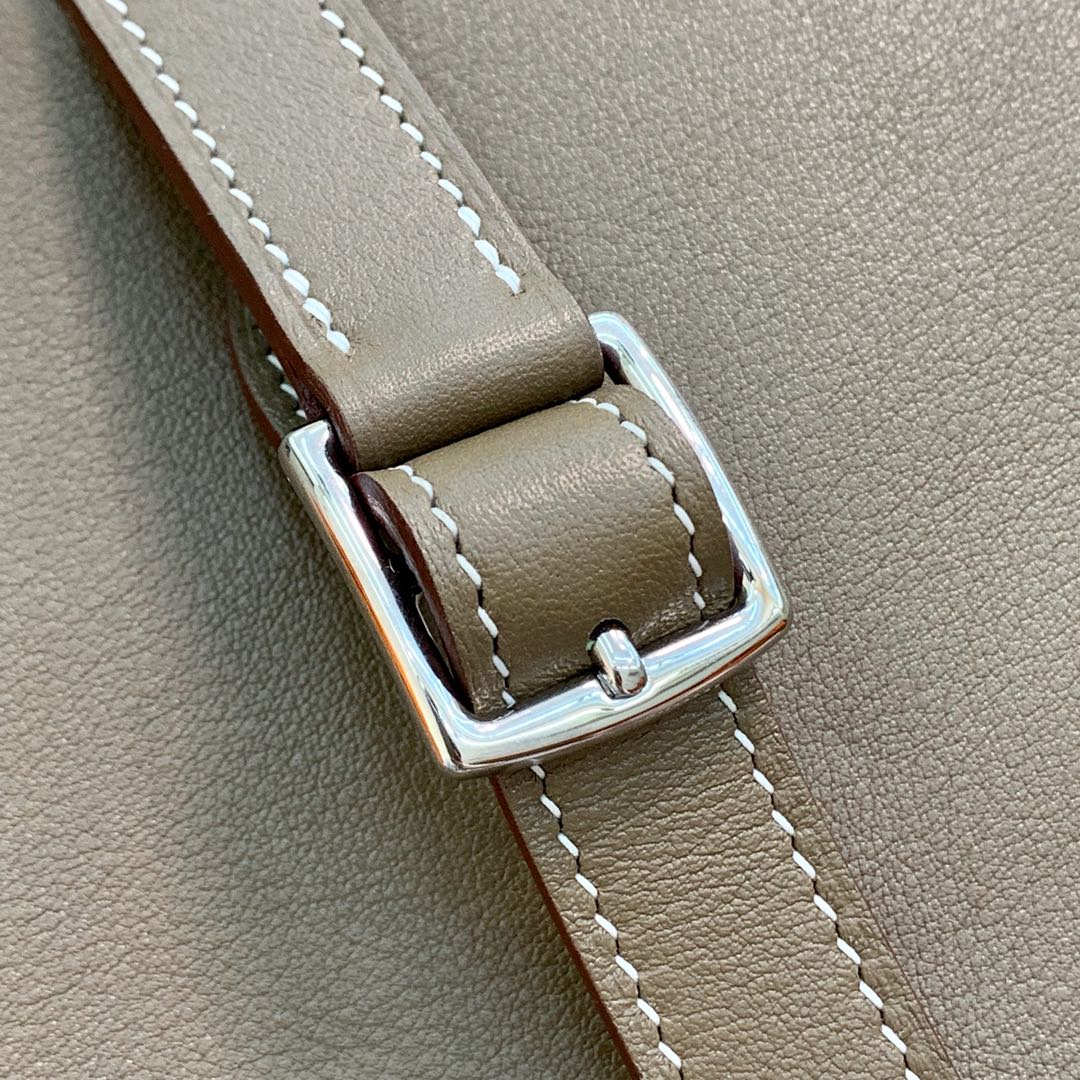 现货 爱马仕包包价格 Hermes mini Halzan22CM 大象灰Swift牛皮 银扣