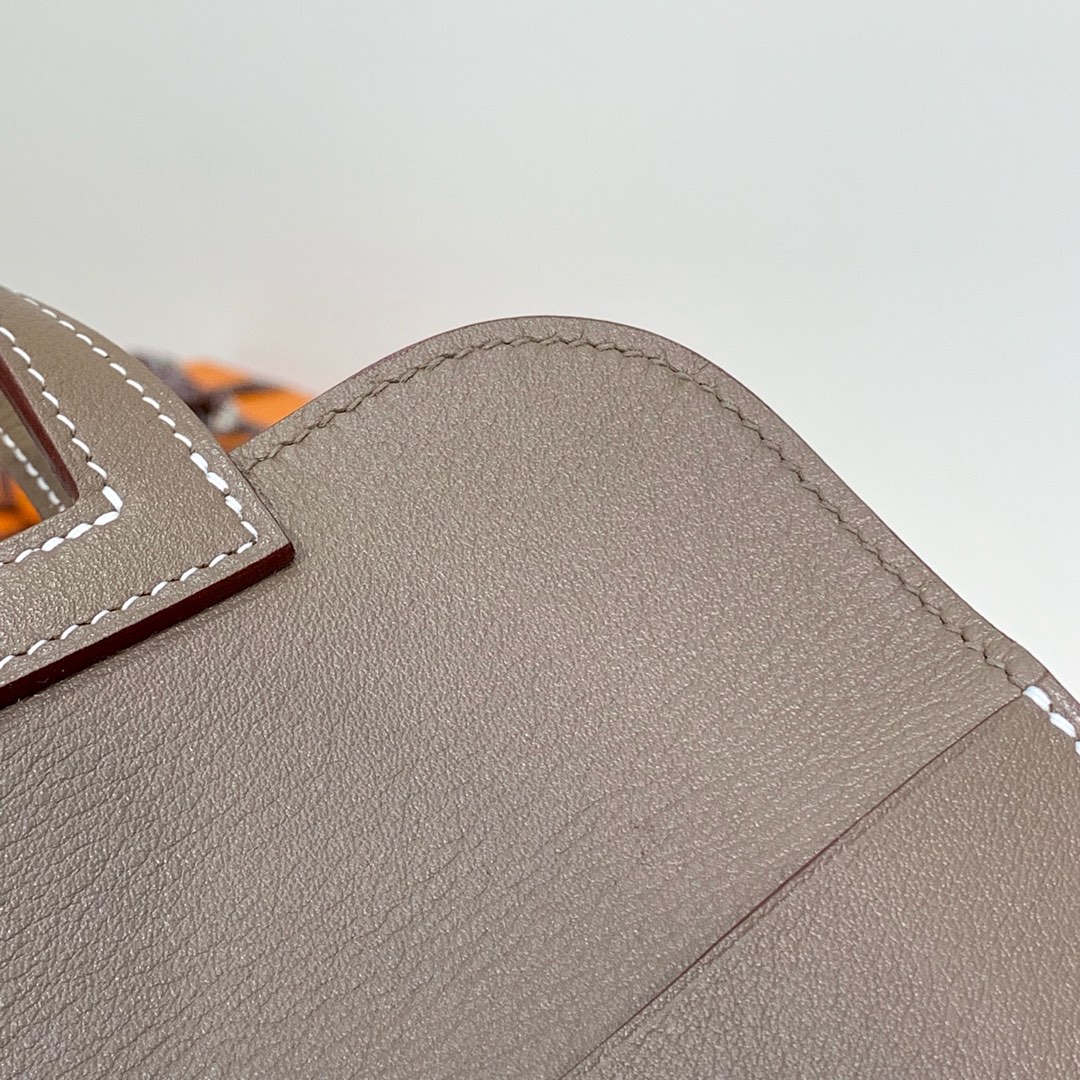 现货 爱马仕包包价格 Hermes mini Halzan22CM 大象灰Swift牛皮 银扣