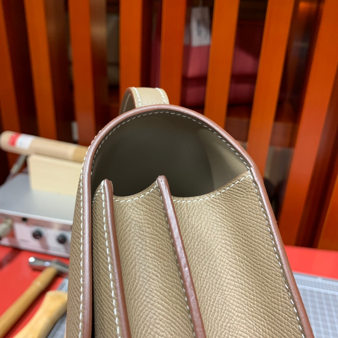 现货 Hermes Constance24CM 爱马仕原厂Epsom皮康斯坦包 大象灰 银扣