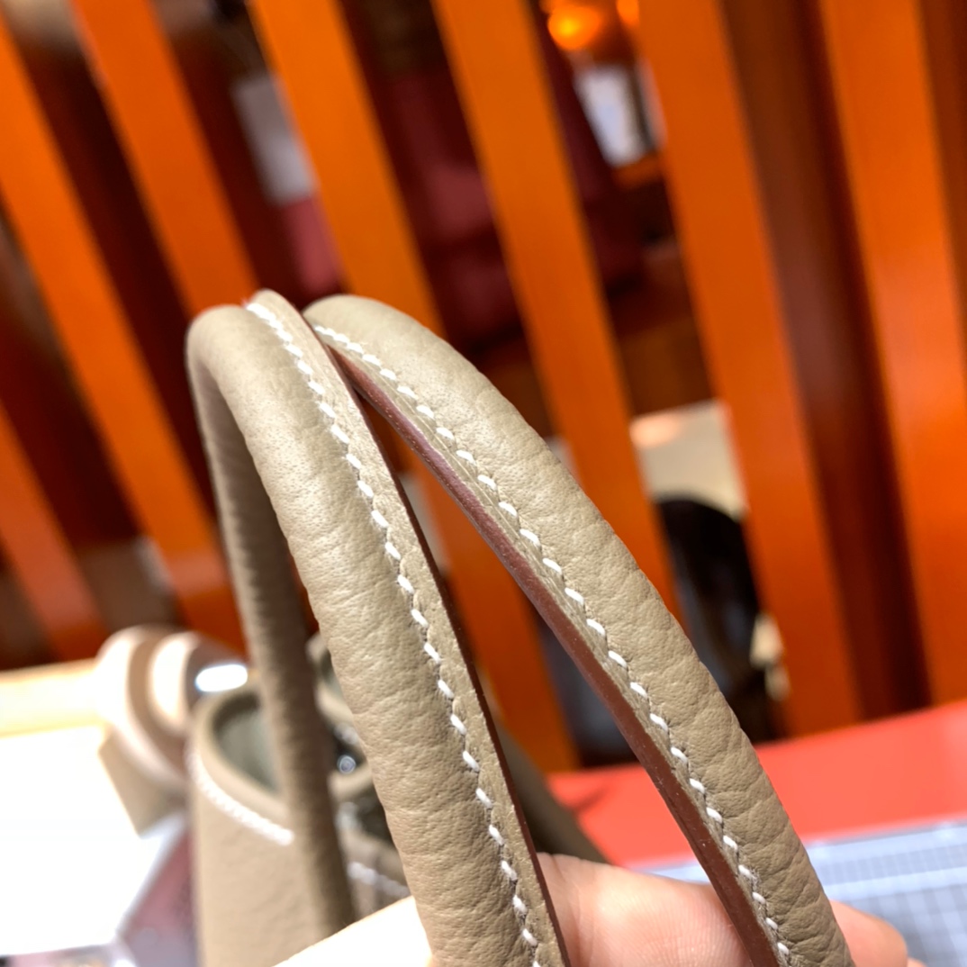 现货 爱马仕花园包尺寸 Hermes大象灰Country皮Garden Party30cm 银扣