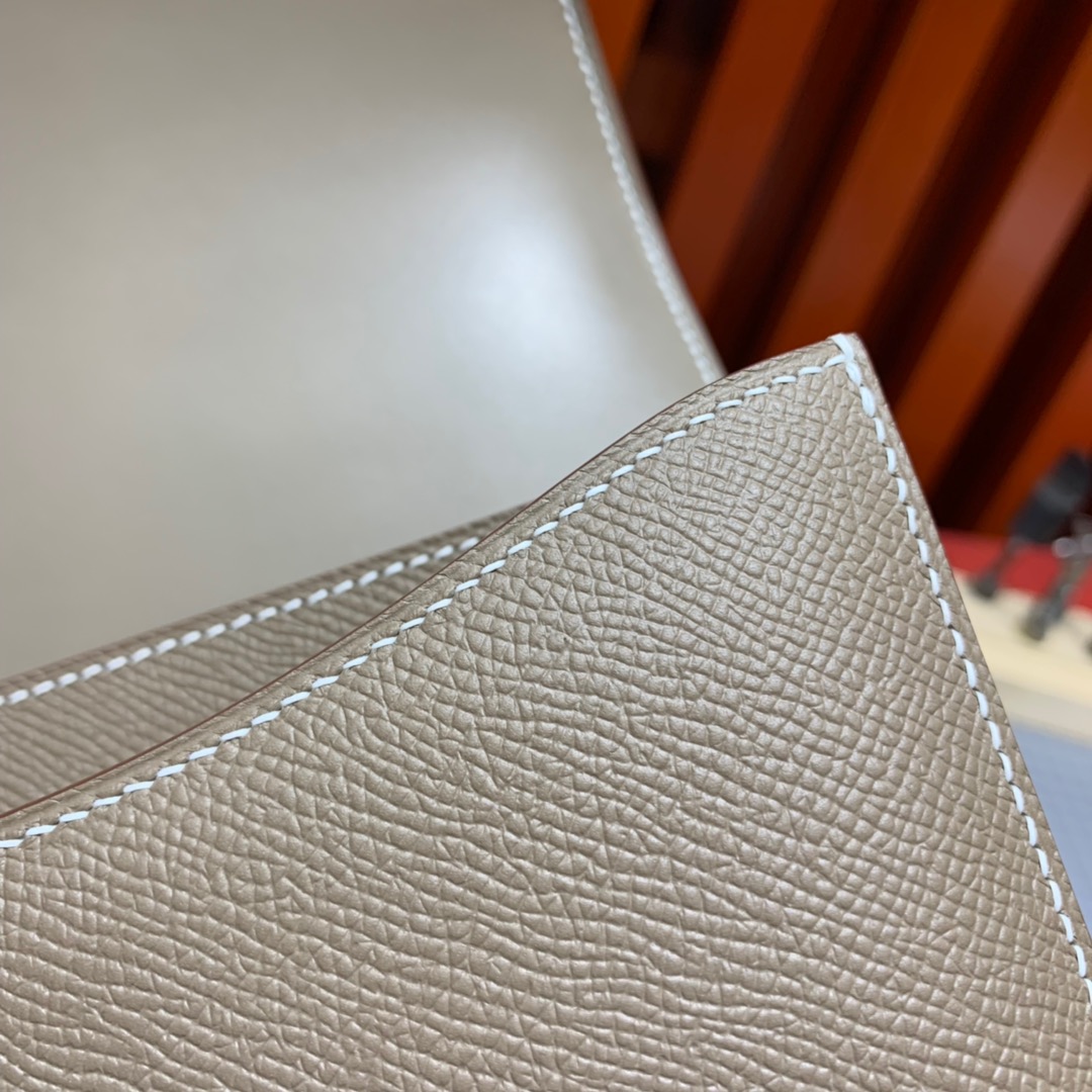 现货 Hermes Constance24CM 爱马仕原厂Epsom皮康斯坦包 大象灰 银扣