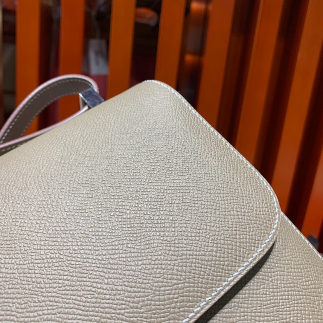 现货 Hermes Constance24CM 爱马仕原厂Epsom皮康斯坦包 大象灰 银扣