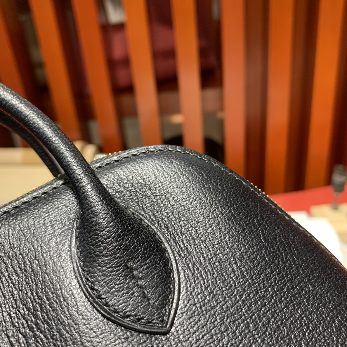 爱马仕迷你保龄球包 Hermes进口山羊皮Mini Bolide18CM 黑色 金扣