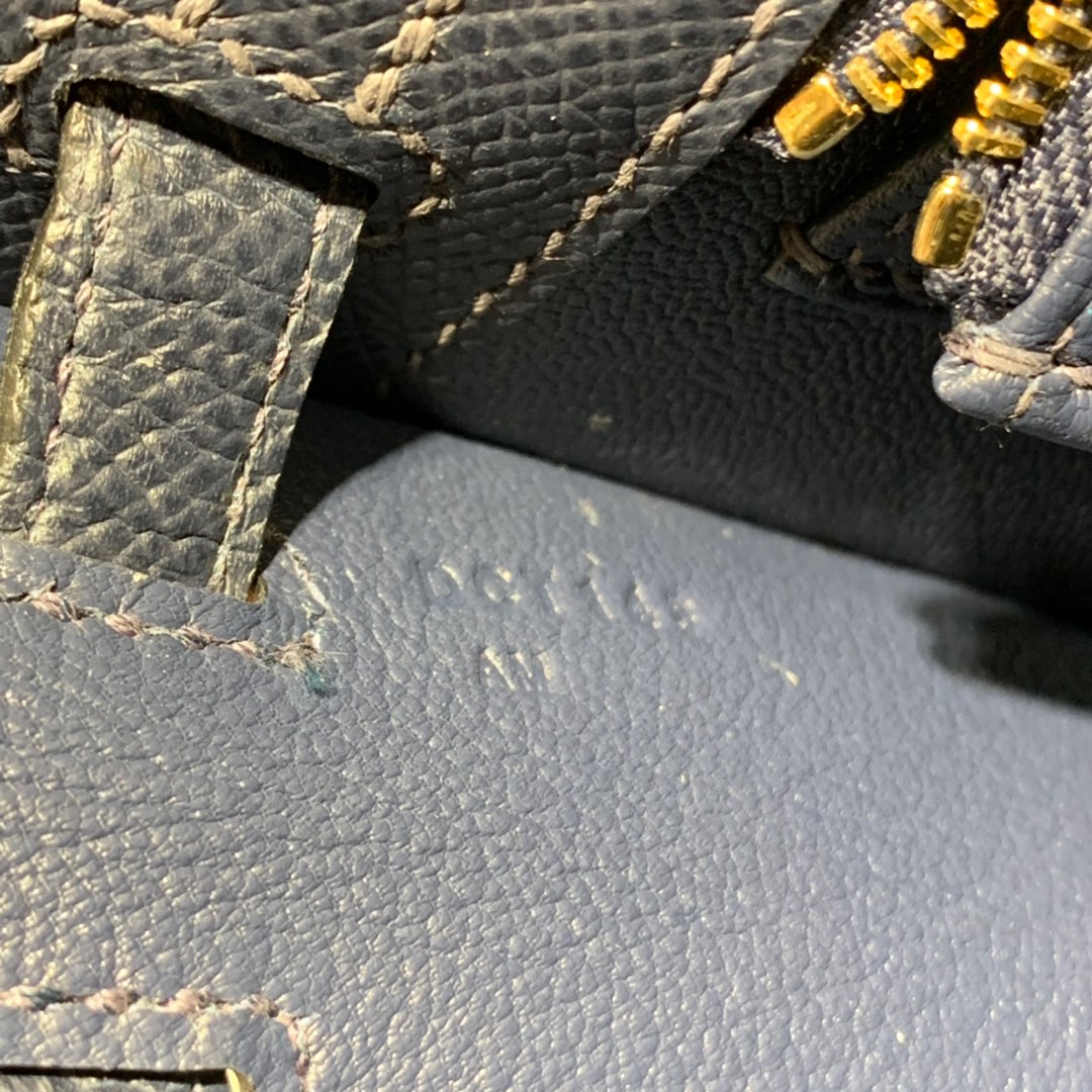 现货 爱马仕Kelly包包 Hermes午夜蓝Epsom皮Kelly25凯莉包 金银扣