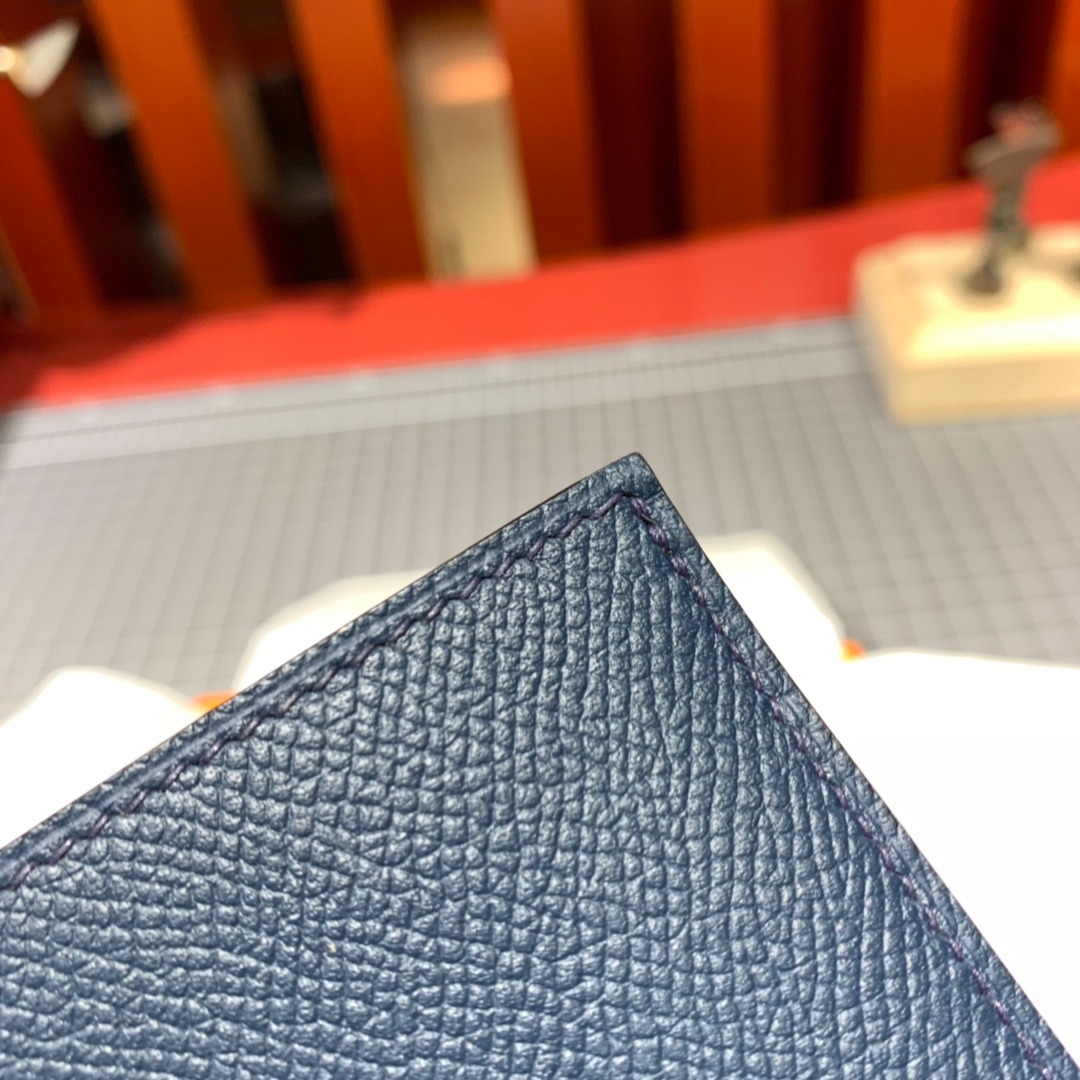 Hermes colorblock Wallet 爱马仕拼色掌纹牛皮男款钱夹短款对折钱包
