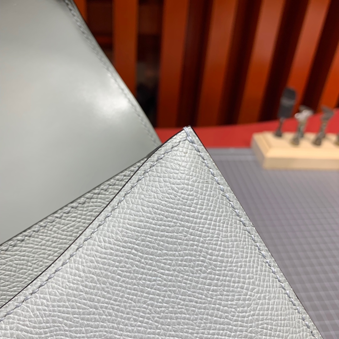 现货 Hermes Constance24CM 爱马仕Epsom皮康斯坦包 海鸥灰 金扣