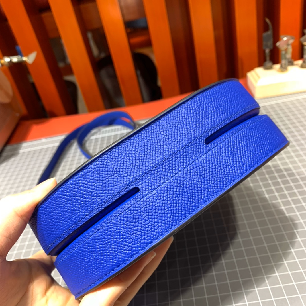 爱马仕女包价格 Hermes Mosaique17CM I7琉璃蓝Epsom皮马赛克包