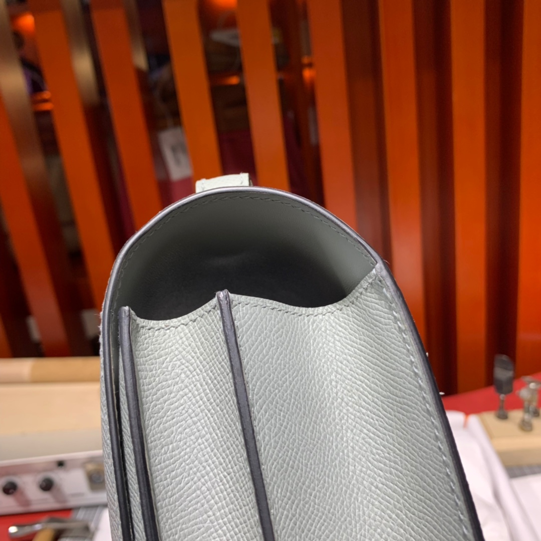 现货 Hermes Constance24CM 爱马仕Epsom皮康斯坦包 海鸥灰 金扣