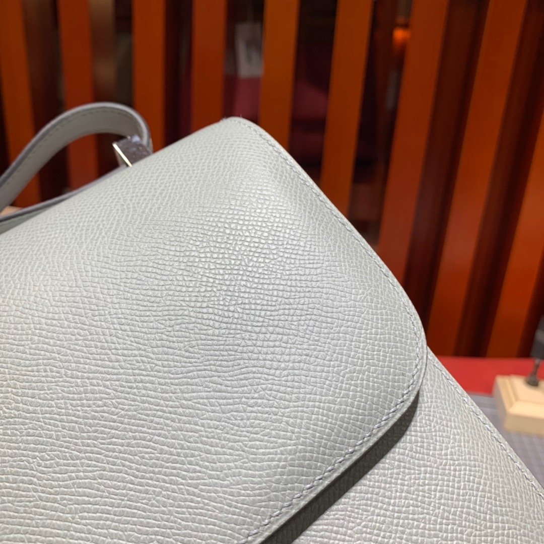 现货 爱马仕康斯坦包价格 Hermes Constance24cm 海鸥灰Epsom皮 银扣