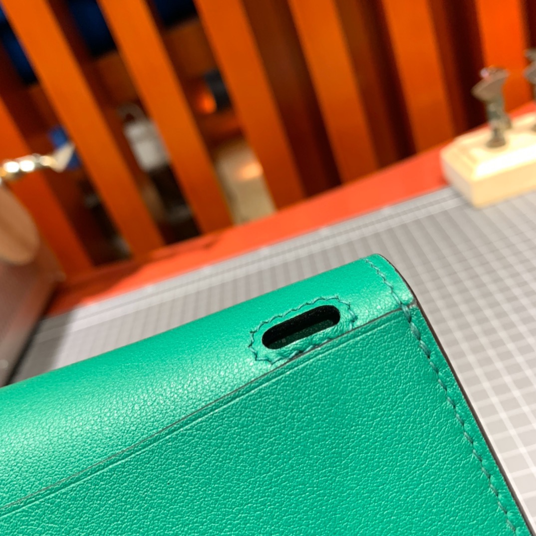Hermes mini Halzan 爱马仕U4丝绒绿Swift牛皮新款手提斜挎女包