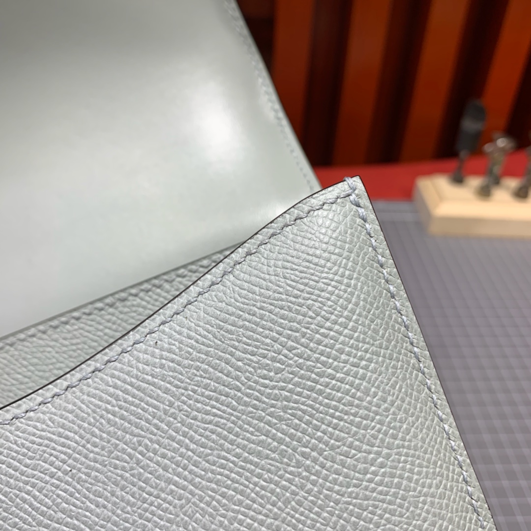 现货 爱马仕康斯坦包价格 Hermes Constance24cm 海鸥灰Epsom皮 银扣