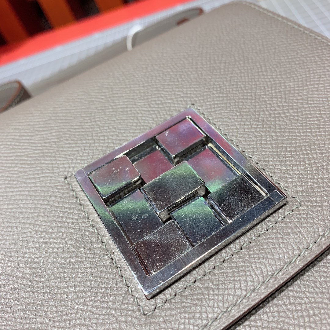 爱马仕新款包包 Hermes Mosaique17CM Epsom皮马赛克包 8F锡器灰 银扣