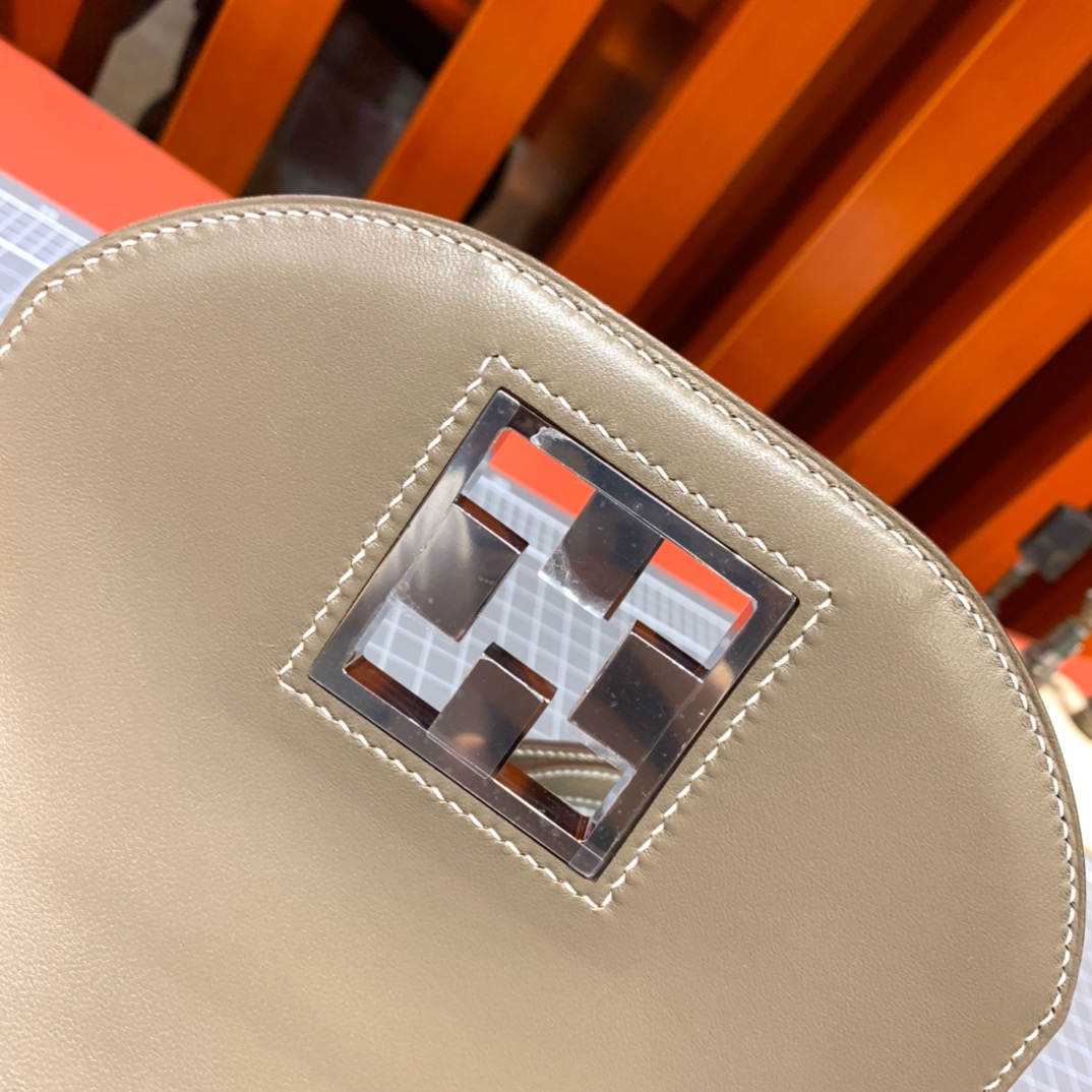 爱马仕包包批发 Hermes Mosaique17CM 大象灰Epsom皮马赛克包 银扣