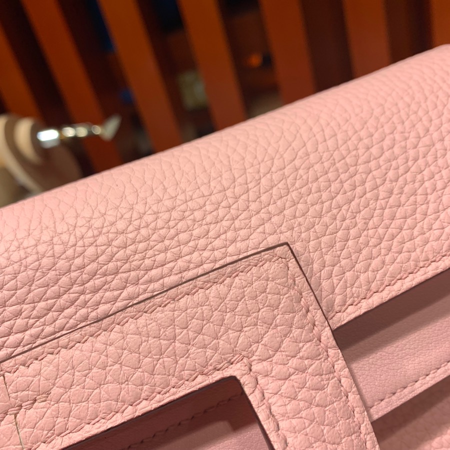 现货 爱马仕新款女包 Hermes Halzan31CM 3Q粉色Tc皮马蹄包
