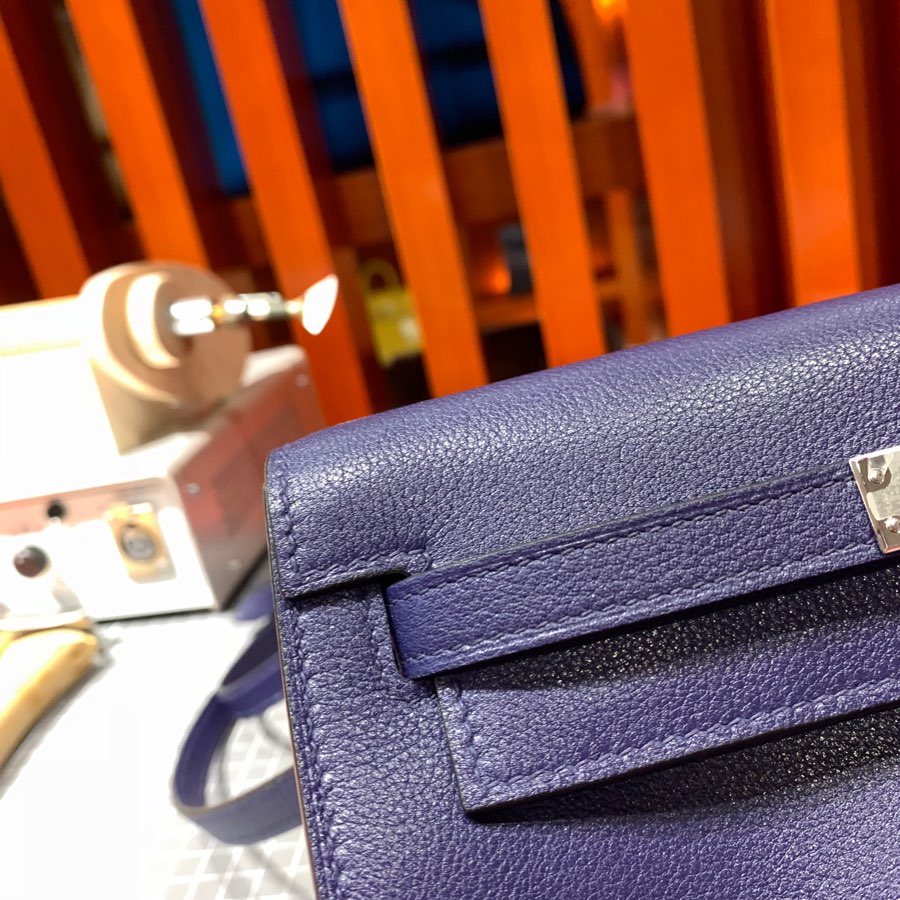 Hermes Kelly Danse 爱马仕M3水墨蓝Evercolor皮新款女士背包