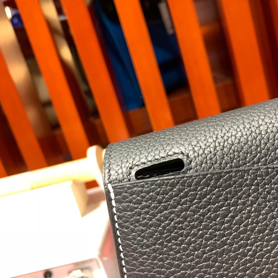 现货 爱马仕马蹄包价格 Hermes Halzan31CM 黑色进口Tc皮手提包