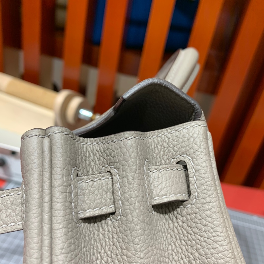 Hermes Kelly25cm 爱马仕M8沥青灰Togo小牛皮凯莉包 金扣
