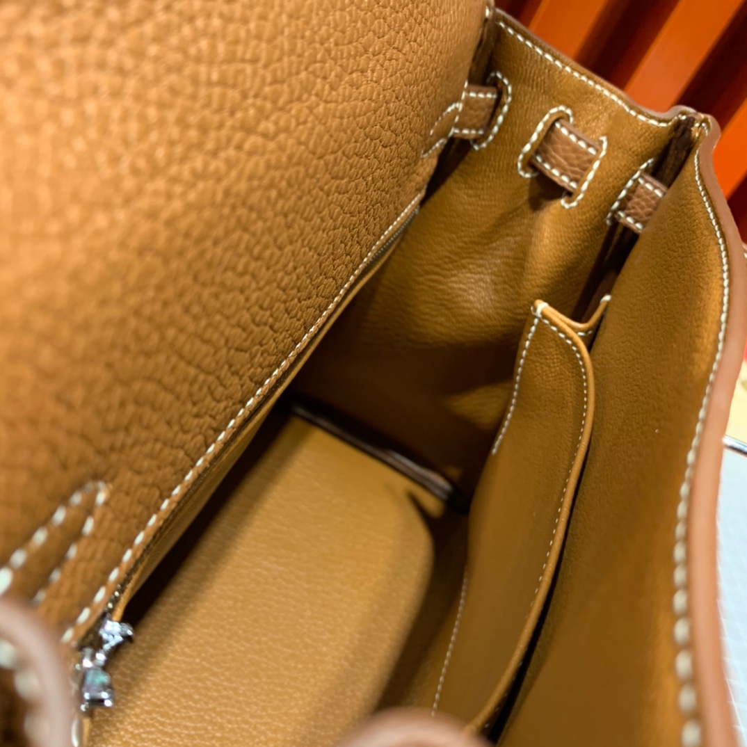 Hermes Kelly25CM 爱马仕18大象灰Togo小牛皮凯莉包 金/银扣