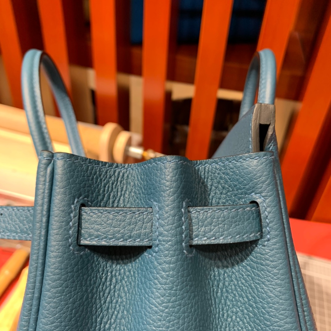 现货 爱马仕Birkin包包 Hermes Birkin25cm W0特斯普鲁斯绿Togo皮 金/银扣