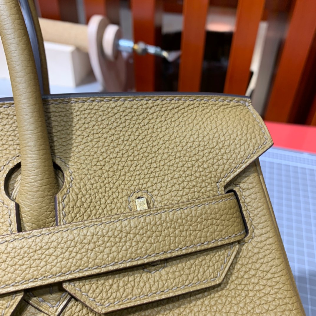 现货 Hermes Birkin30cm 爱马仕D0威玛犬米色Togo皮铂金包 金/银扣