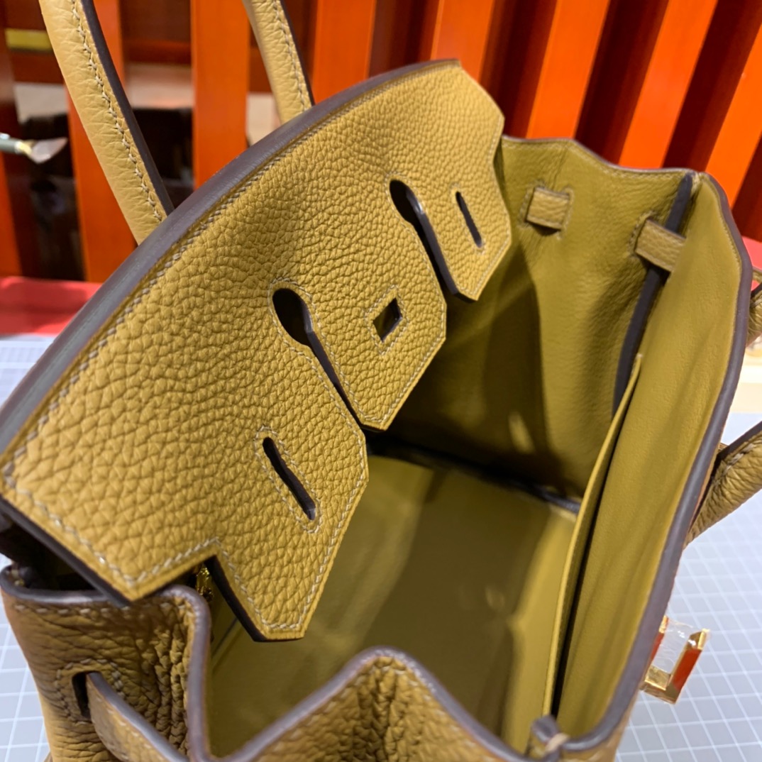现货 Hermes Birkin25cm 爱马仕D0威玛犬米色Togo小牛皮铂金包 金扣/银扣